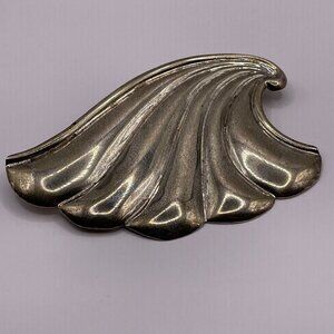 VINTAGE MEXICO STERLING SILVER BROOCH PENDANT 24 GRAMS MODERNIST STATEMENT AL5.6